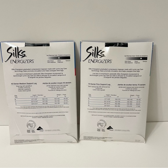 Energizers Black Control Top Hosiery Firm And Medium Support Pantyhose Size C - Picture 7 of 10